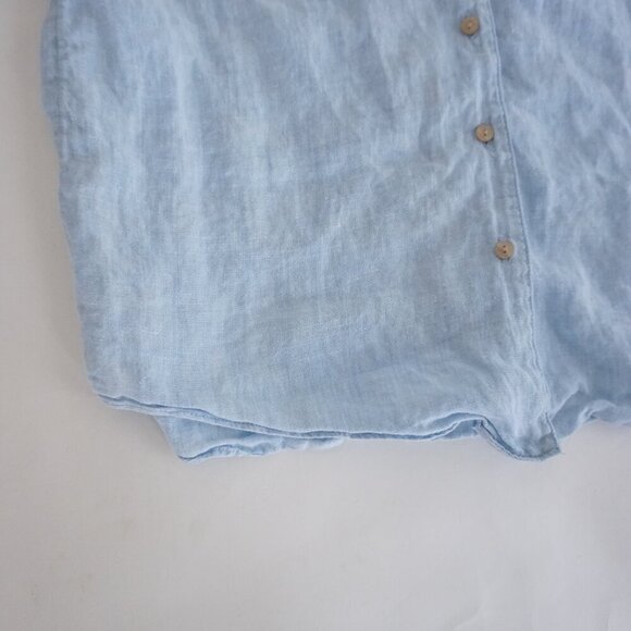 J.Jill Sky Blue 100% Linen Breathable Button Up Long Sleeve Shirt S - Picture 9 of 12